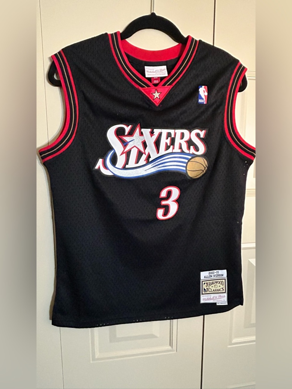 Mitchell & Ness Black Sixers #3 Hardwood Classics Jersey